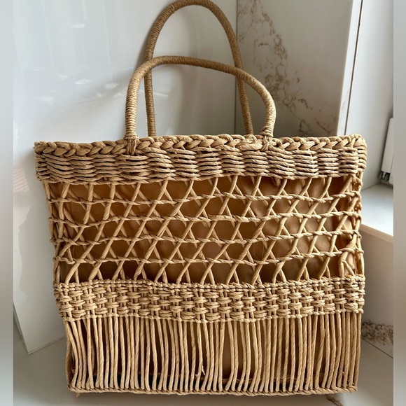 EGO woven straw tote bag - Picture 2 of 6